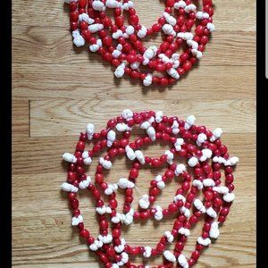 Vintage Retro Popcorn Red Hots Christmas Garland